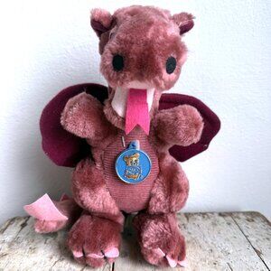 1983 Dakin‎ Purple Dragon Plush Stuffed Toy New With Tags Korea "Duncan"